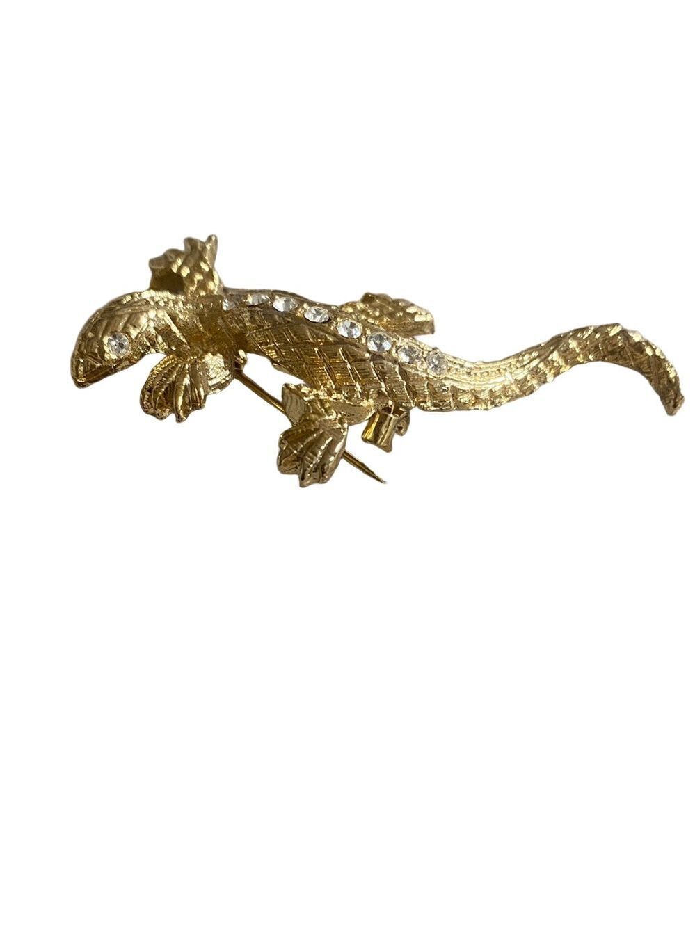 VINTAGE GERRY'S GOLD TONE LIZARD BROOCH PIN